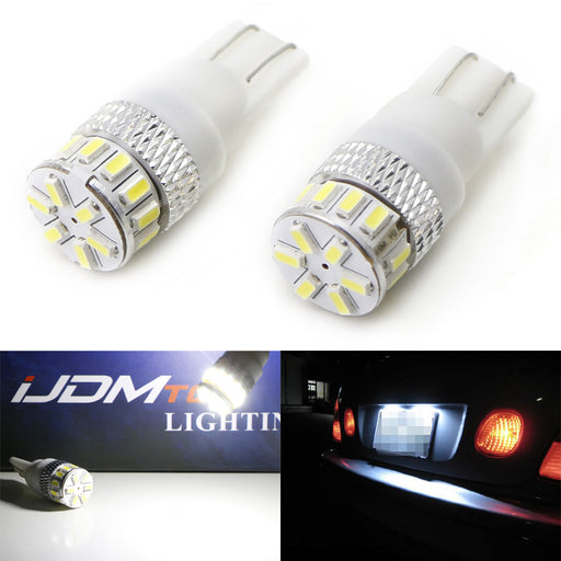 (2) Xenon White 360° 18-SMD 168 194 2825 LED Bulbs For Car License Plate Lights