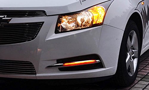 Switchback LED Daytime Running Light Kit For 2011-2014 Chevrolet Cruze, Mercedes W204 Style White/Amber Exact Fit 10W DRL Bezel Assembly-iJDMTOY
