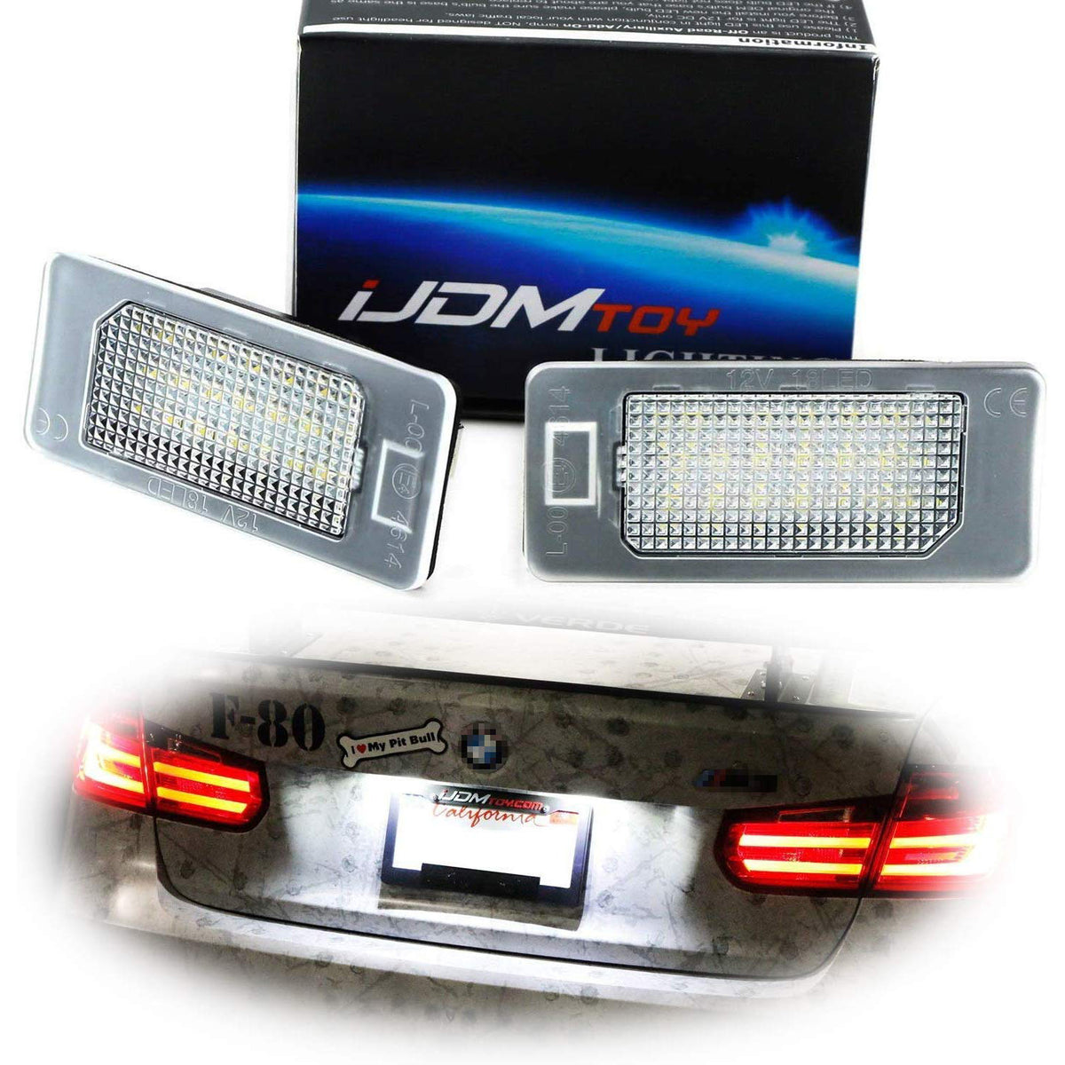 Super Bright White LED License Plate Lights For BMW E90, E92, E60, F30 & More