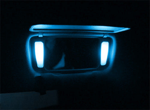(2) Ice Blue 3-SMD 6641 LED Bulbs For Car Vanity Mirror Lights Sun Visor Lamp