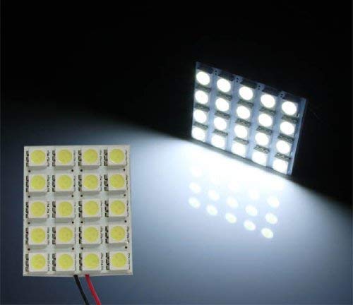 Led 0157 (1) White 20-SMD-5050 LED Panel Light For Car Interior Map/Dome/Door/T ...