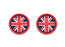 (2) 73mm Union Jack Style Silicone Cup Holder Coasters For MINI Cooper R55 R56 R57 R58 R59 Front Cup Holders, Black/Grey UK Flag Design-iJDMTOY