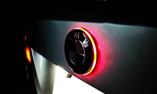 82mm Brilliant Red Emblem LED Background Light Fit For BMW 3 5 7 Series X3 X5 X6