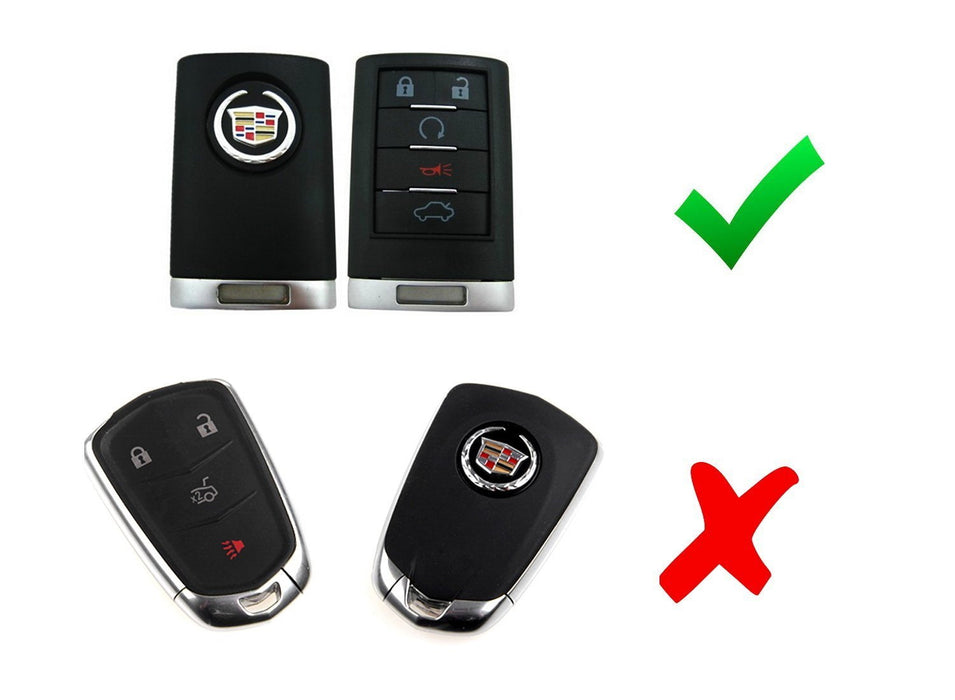 IJDMTOY Glossy Black Smart Key Fob Shell Cover – Exact Fit For Chevy GMC Buick 3/4/5 Button Keys, AA3172-Black
