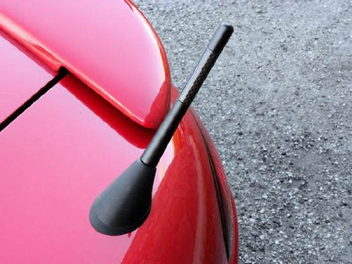 5" Universal Black Real Carbon Fiber Aluminum Short Screw-On Mast Car Antenna