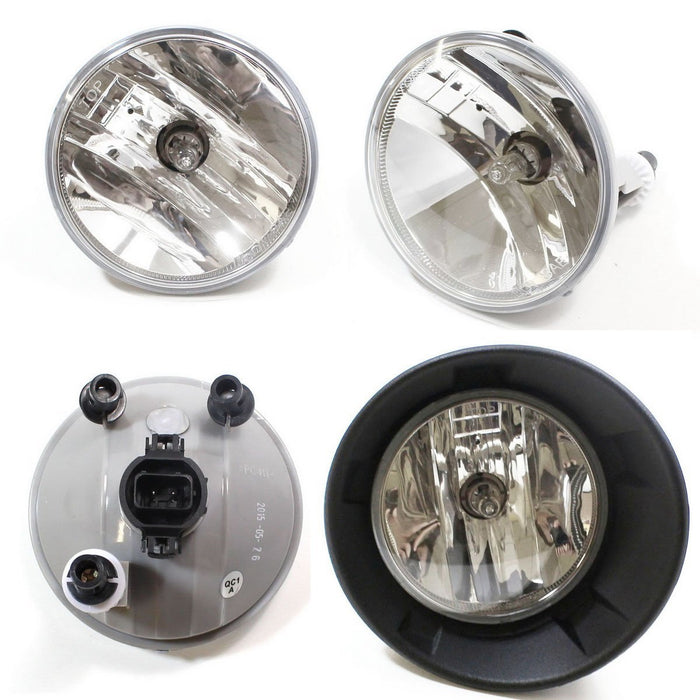 Complete Clear Lens Fog Light w/ White LED Bulbs, Bezels For 10-13 Camaro LS LT