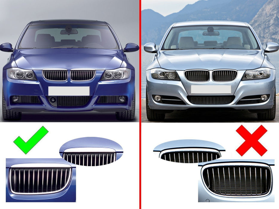 M-Sport 3-Color Grille Inserts For BMW E90 3 Series (2004-2008) With 12-Slat Kidney Grille