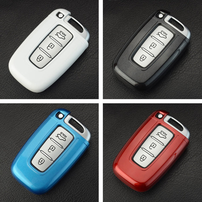 Exact Fit Glossy White Remote Smart Key Key Shell Holder Cover For Hyundai Kia