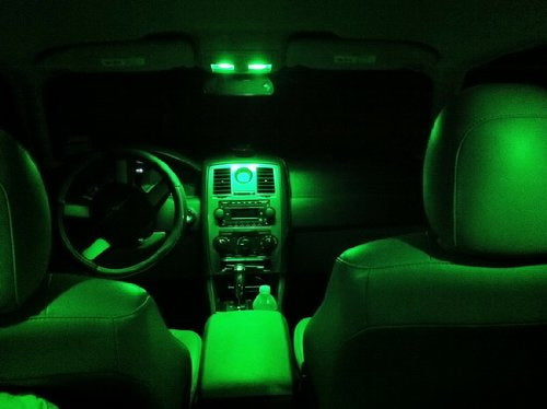 2 x Ultra Green 12-SMD LED Panel Lights For Interior Map/Dome/Door/Trunk Lights