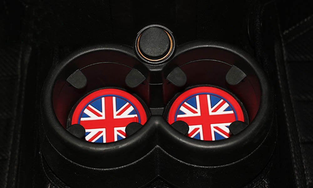Union Jack UK Flag Style Coasters For MINI Cooper R60 Cup Holders Side Door Mats