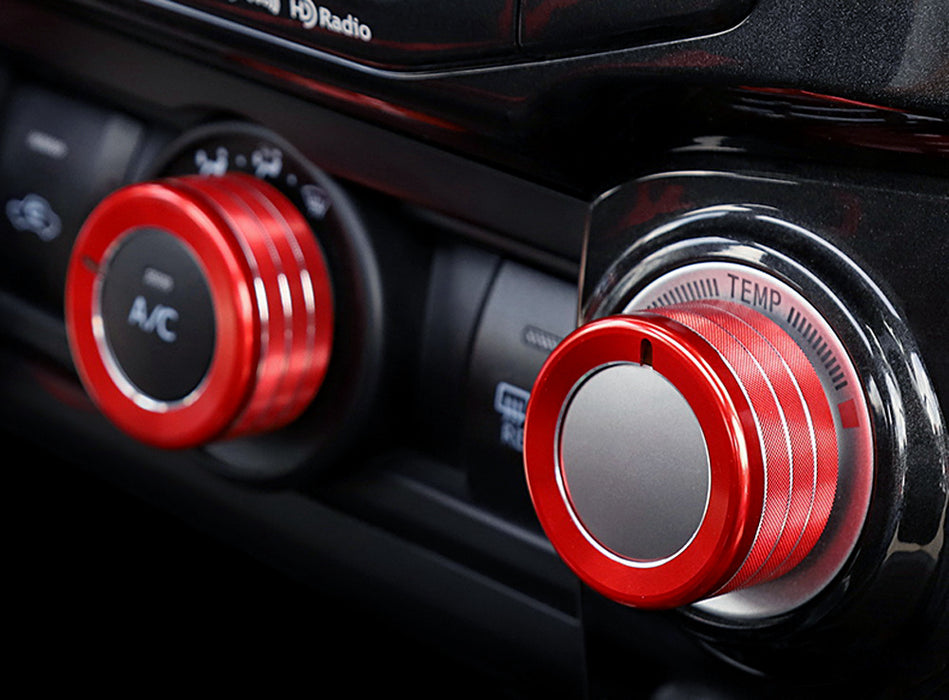 5pc Red AC Climate Control, Audio Volume Knob Covers For 2010-19 Toyota 4Runner