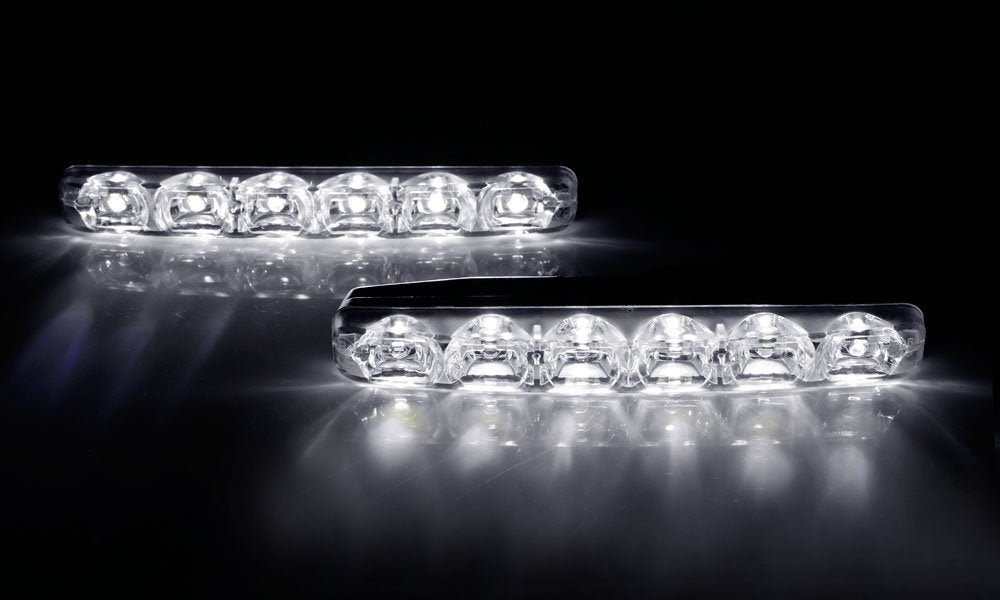 6000K White 6-LED Universal Fit LED Daytime Running Light Kit — iJDMTOY.com