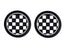 (2) 78mm Checker Pattern Silicone Cup Holder Coasters For MINI Cooper R61 Paceman F55 F56 3rd Gen Front Cup Holders, Black/White Checkerboard Design-iJDMTOY