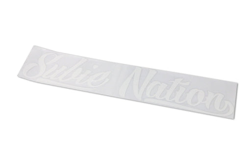 JDM 16x3" White Subie Nation Front & Rear Windshield Banner Vinyl Decal Sticker