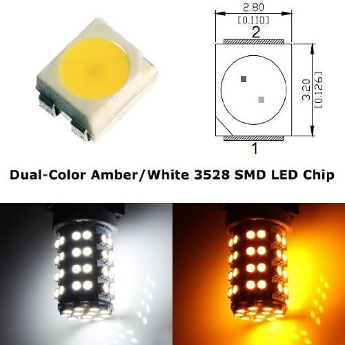 1157 Dual-Color Switchback LED Bulbs For Front Turn Signal (60-White 60-Amber)