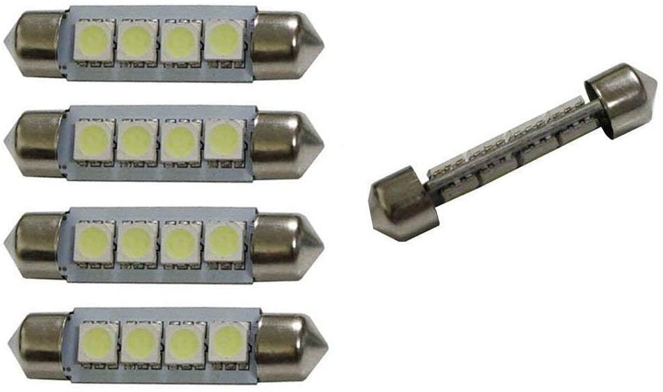 thumbnail image 2 of IJDMTOY Ice Blue 4-SMD LED Interior Light Bulb – 578 211-2 6411 – Error Free For Map Dome Trunk Cargo 2 of 3