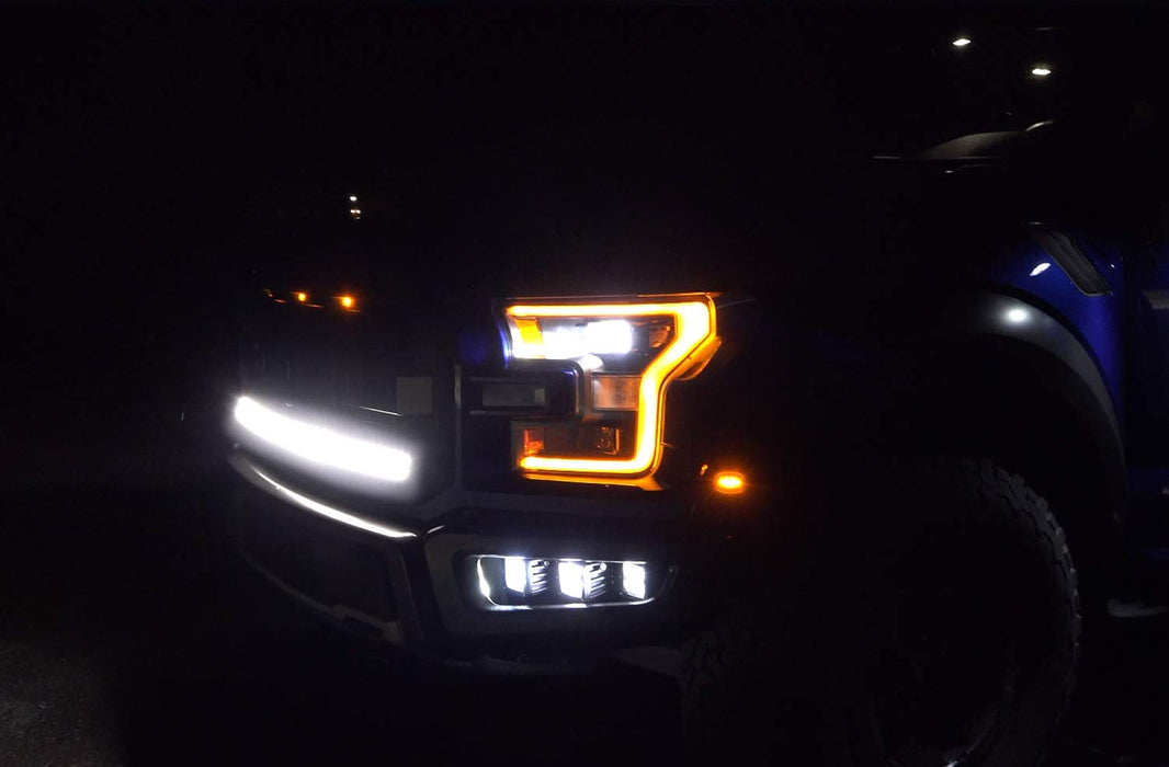 Front Bumper Mount 40" LED Light Bar Kit For 2017-up Ford F150 Raptor, Includes (1) 240W High Power LED Lightbar, Bumper Mounting Brackets & On/Off Switch Wiring Kit-iJDMTOY
