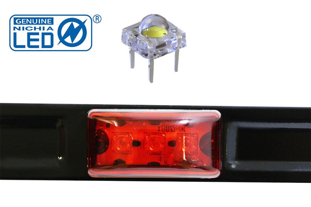 Red or Smoked Lens 3-Lamp Truck Rear Tailgate or Trailer LED Light Bar Compatible For Ford F-150 F-250 F-350 F-450 Dodge RAM 1500 2500 3500 Chevy Silverado, GMC Sierra, etc-iJDMTOY