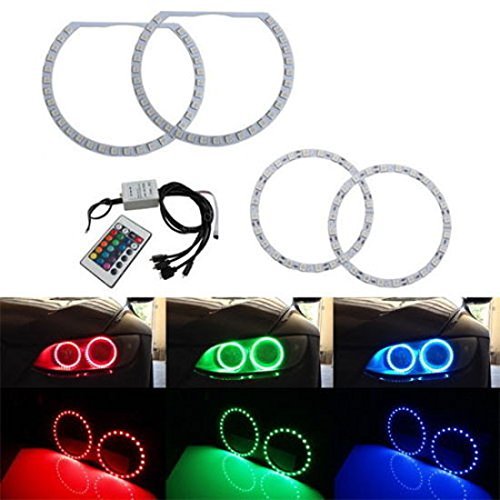 Multi-Color 180-SMD RGB LED Angel Eyes Halo Ring Lighting Kit w/ Remote Control for 2007-2013 BMW E82/E88 128i 135i 1M 1 Series-iJDMTOY