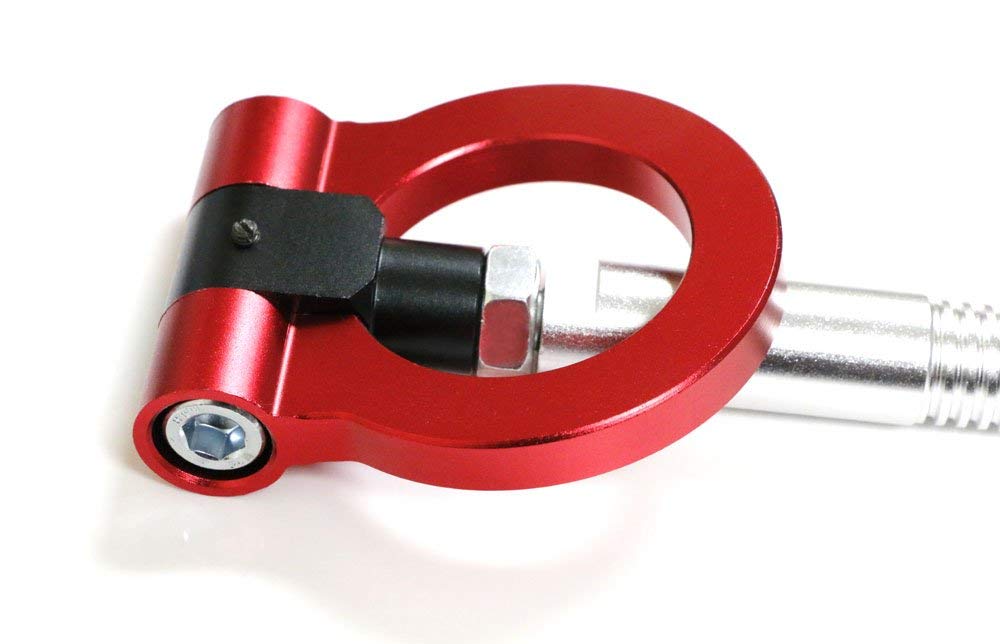 Red Track Racing Style Tow Hook Ring for 2006-up Lexus is, 2011-up CT, 2006-up GS, 2007-up LS & 2012-up Lexus RX Facelift, Made of Lightweight Aluminum.-iJDMTOY