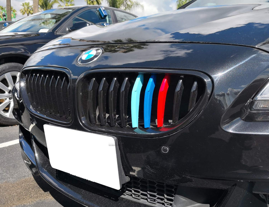 Exact Fit///M-Colored Grille Insert Trims For 2016-2018 BMW F12 F13 6 Series 640i 650i 2-Door Coupe/Convertible/Gran Coupe-iJDMTOY
