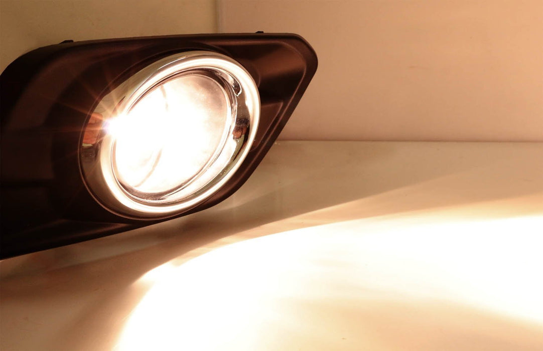 Complete Set Fog Lights Foglamps w/ H11 Halogen Bulbs For 2014-2016 Nissan Rogue