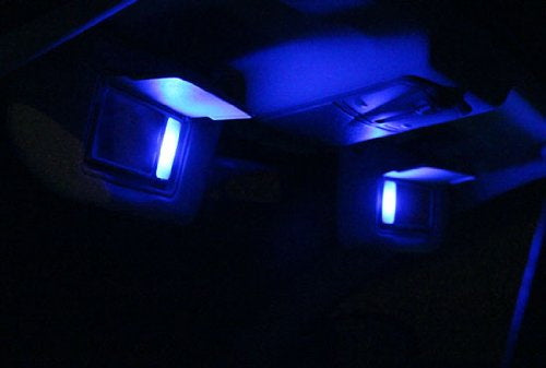 (2) Ultra Blue 3-SMD 6641 LED Bulbs For Car Vanity Mirror Lights Sun Visor Lamp
