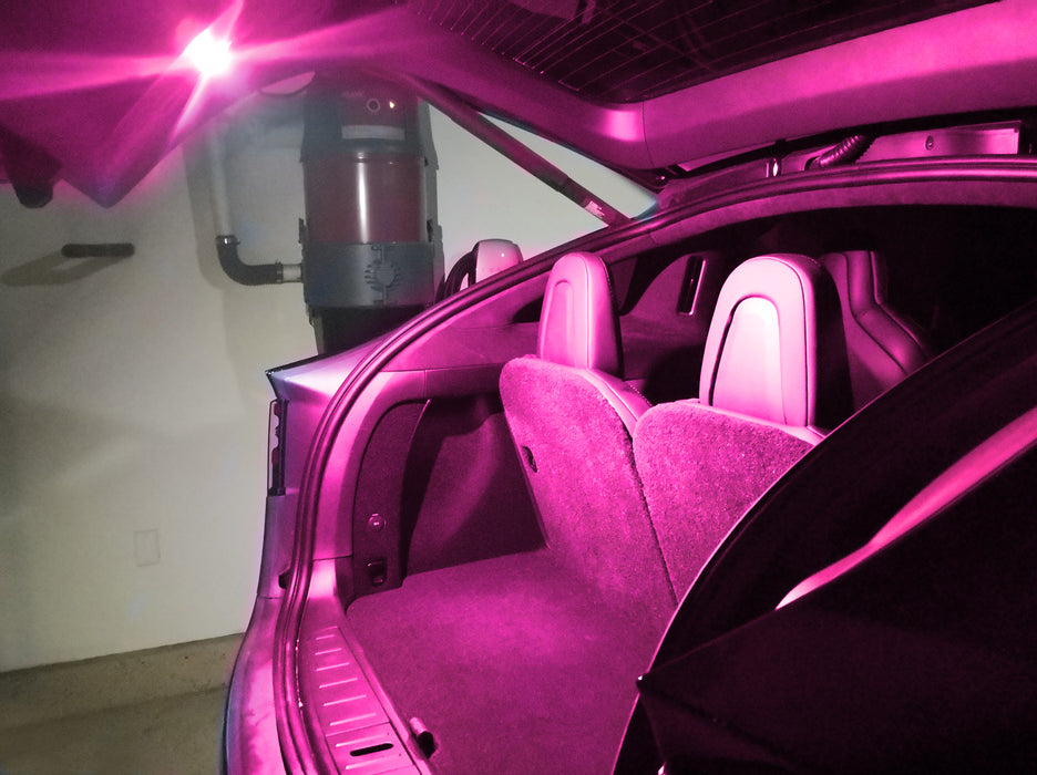 Purple/Pink Color Full LED Door/Footwell/Glove Box/Trunk Lamps For Tesla 3 Y X S
