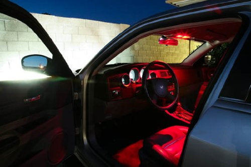 2 x Brilliant Red 12-SMD LED Panel Lights For Interior Map/Dome/Door/Trunk Light
