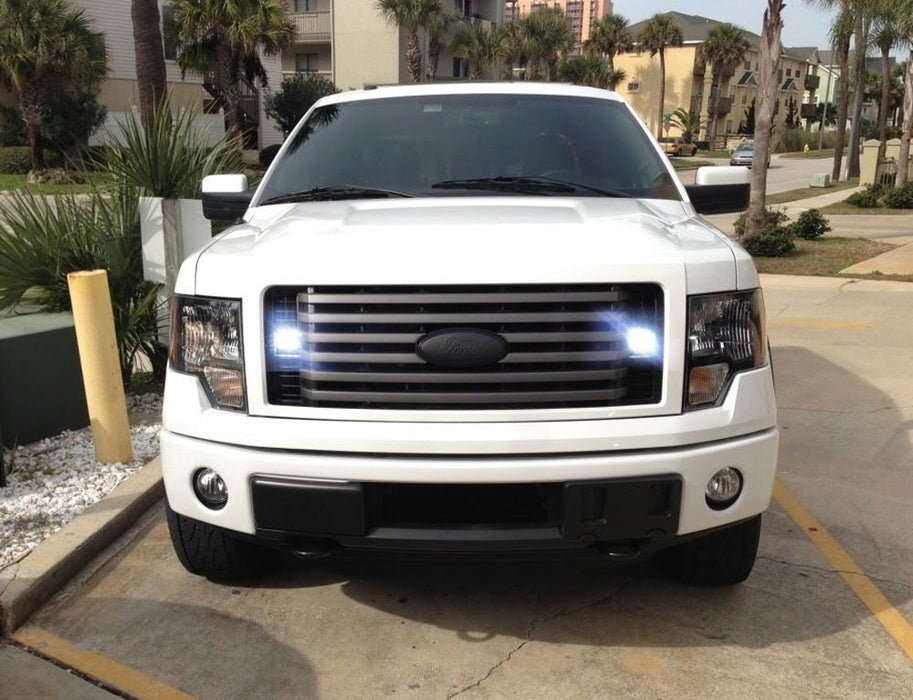 40W CREE LED Pod Lights w/ Behind Grille Brackets, Wiring For 09-14 Ford F150