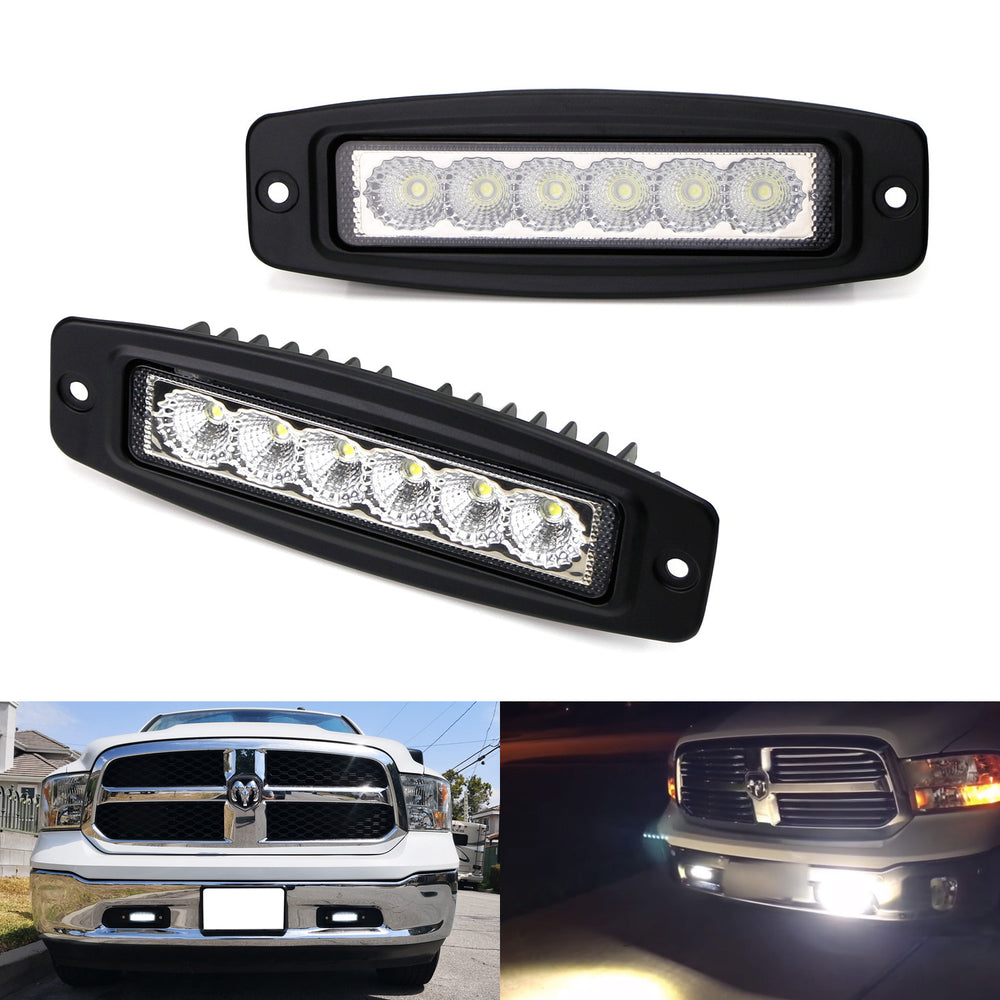 Fog Lights 6" Flush Mount LED Pod Lights 6000K Super Bright Flood Beam For Jeep, Truck, UTV | IP68 Waterproof Off-Road Lights IP68 Waterproof Jeep Truck Lights Fog Lights 6" Flush Mount LED Pod Lights 6000K Super Bright Flood Beam For Jeep, Truck, UTV | IP68 Waterproof Off-Road Lights IP68 Waterproof Jeep Truck Lights