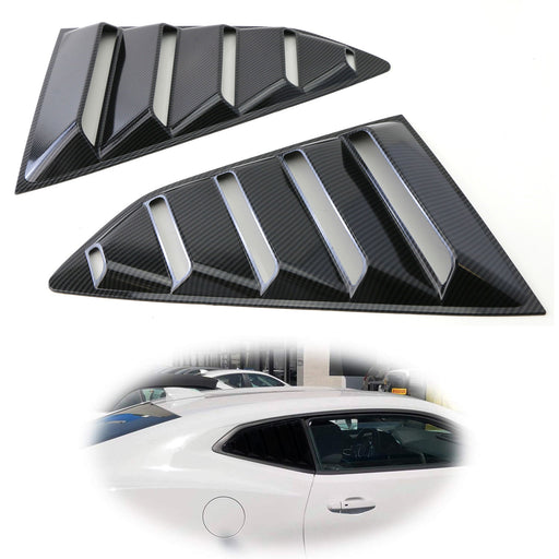 Carbon Racing Style Rear Side Window Scoop Vent Louvers For 2016-up Gen6 Camaro