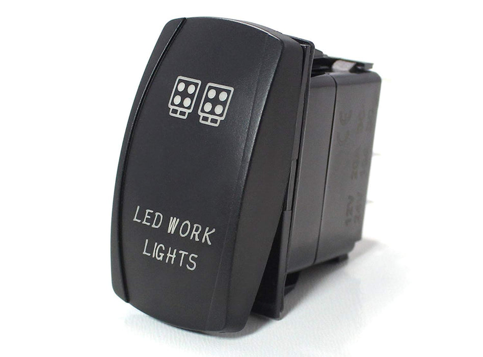 3" Cube LED Work Lights 5-Pin SPST ON/OFF Blue LED Indicator Rocker Switch For Car Truck 4x4 Jeep Boat For Work Lights, Fog Lights, Daytime Running Lamps, etc-iJDMTOY
