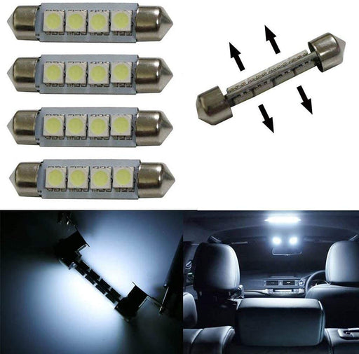 (4) Double Side 8-SMD 1.72" 578 211-2 LED Bulbs For Car Interior Map Dome Lights