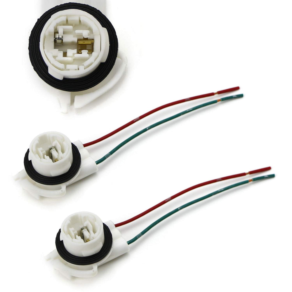 3156 2-Wire Harness Pre-Wired Sockets For Repair, Replacement, Install LED Bulbs For Turn Signal Lights, DRL Lamps or Taillights-iJDMTOY