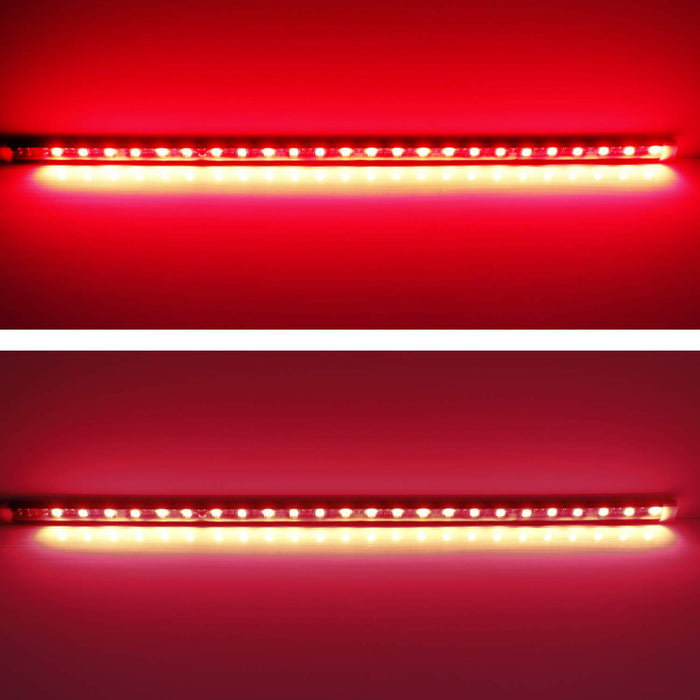 Universal Fit 17-Inch Red LED Tailgate Light Strip For Truck or SUV, Powered By 24-Piece SMD LED Diodes, Flexible Strip w/ Tail Running and Brake Light Feature-iJDMTOY
