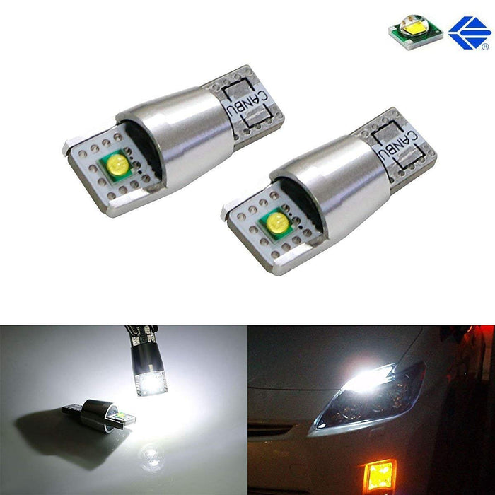 2-CREE 10W 168 194 2825 W5W LED Replacement Bulbs For Parking/Position Lights or License Plate Lights, Xenon White-iJDMTOY