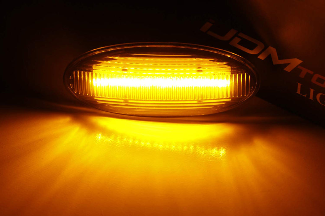 Amber Full LED Front Side Marker Lights For Nissan Juke Cube Leaf, Powered by 20-SMD LED, Replace OEM Sidemarker Lamps-iJDMTOY