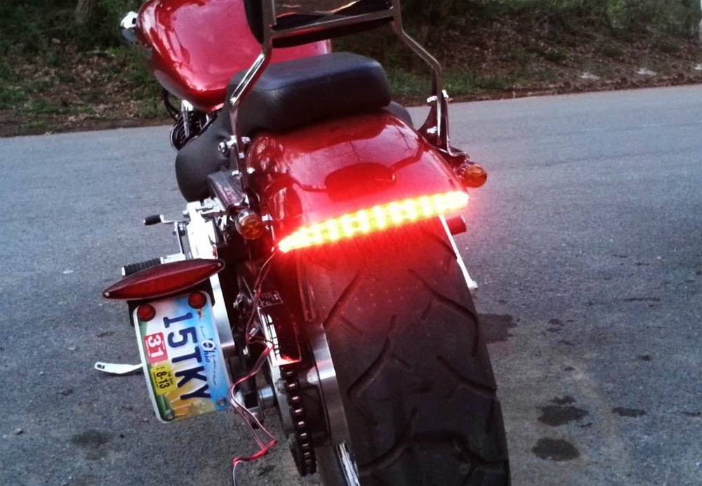 (1) Brilliant Red Universal 12-SMD LED Aluminum Bar For Motorcycle Bike ATV Car RV SUV, etc For Brake Tail Light & Left/Right Turn Signal Lamp-iJDMTOY