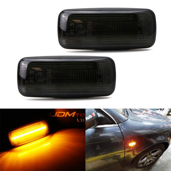 Amber Full LED Front Fender Turn Signal Side Marker Light Kit For Audi A4 A6 A8 TT, Powered by 21-SMD LED, Replace OEM Sidemarker Lamps-iJDMTOY