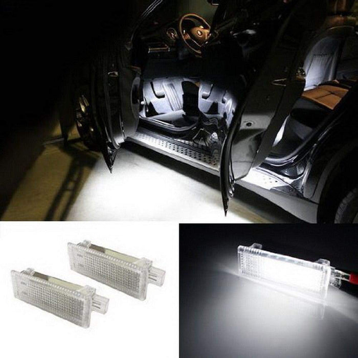(2) 18-SMD LED Side Door Courtesy Lamp Assy For BMW 1 3 5 6 7 Series Z4 X3 X5 X6, OEM Replacement, Powered by Xenon White LED Lights & CAN-bus Error Free-iJDMTOY