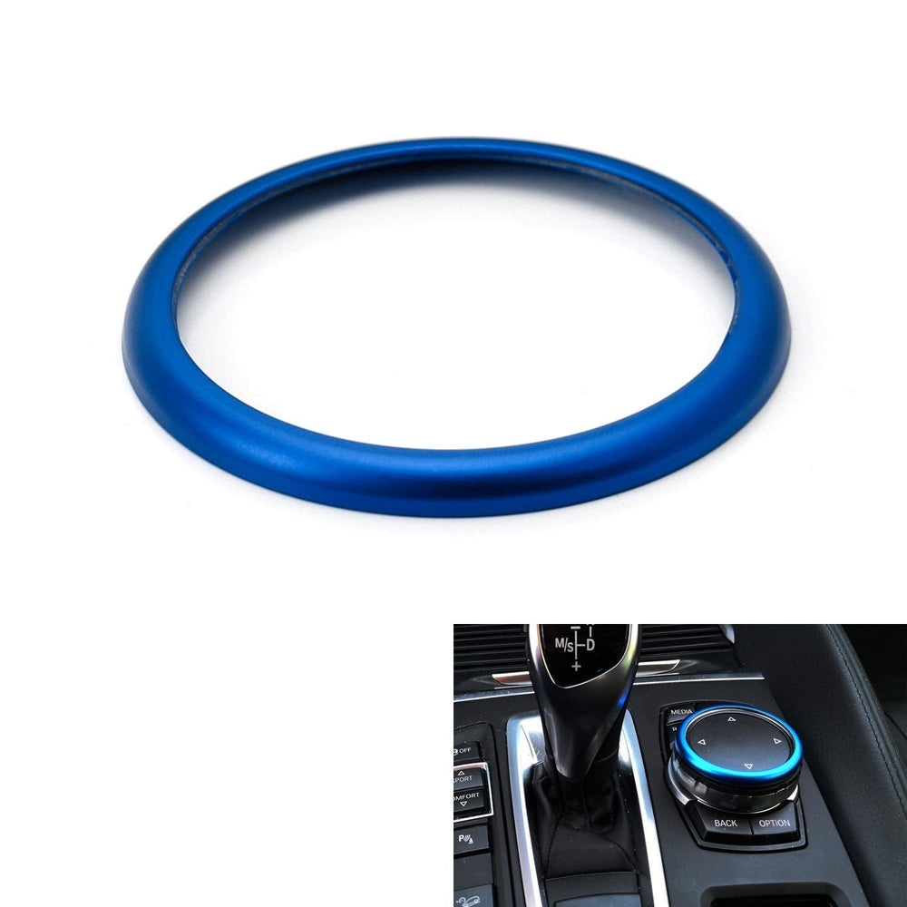 1pc Blue or Red Aluminum Ring For BMW 1 2 3 4 5 6 7 Series X3 X4 X5 X6 Center Console iDrive Multimedia Controller Knob (Fit All Fxx Chassis Codes)-iJDMTOY