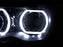 3.0" H1 Bi-Xenon HID Projector Lens w/ DTM Style Square LED Halo Rings Daytime Running Light Shroud For Headlight Retrofit, Custom Headlamps Conversion-iJDMTOY