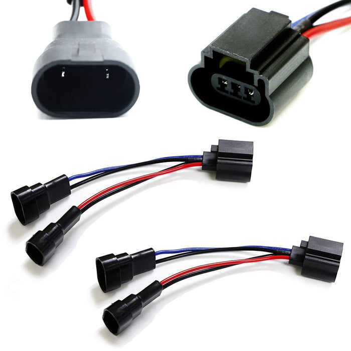 Dual 9005/9006 To H13 Wiring Conversion Adapters For Headlight Retrofit-iJDMTOY