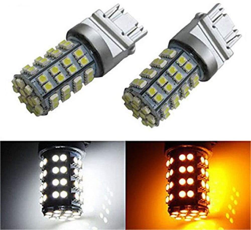 3157 Dual-Color Switchback LED Bulbs For Front Turn Signal (60-White 6 ...