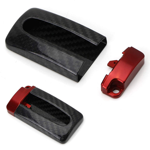 Carbon Fiber GTR Style Key Fob Cover Case w/Red For Nissan Infiniti Oval Remote