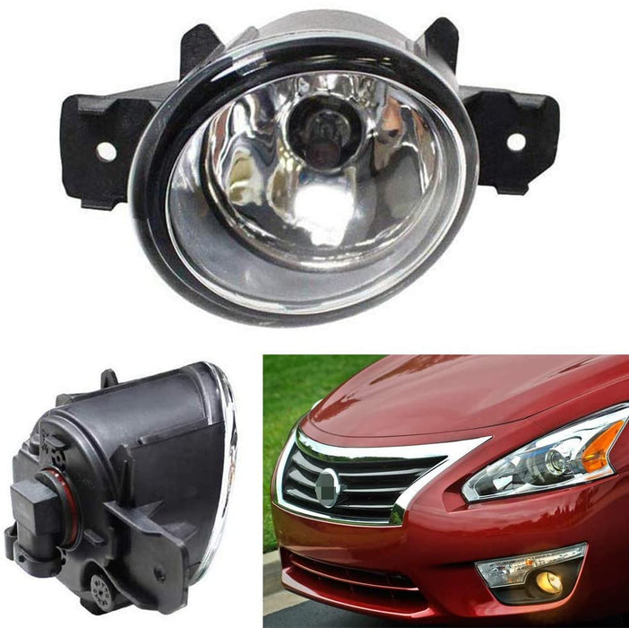 LH Driver Side Clear Lens Fog Light Lamp w/H11 Halogen Bulb For Nissan, Infiniti