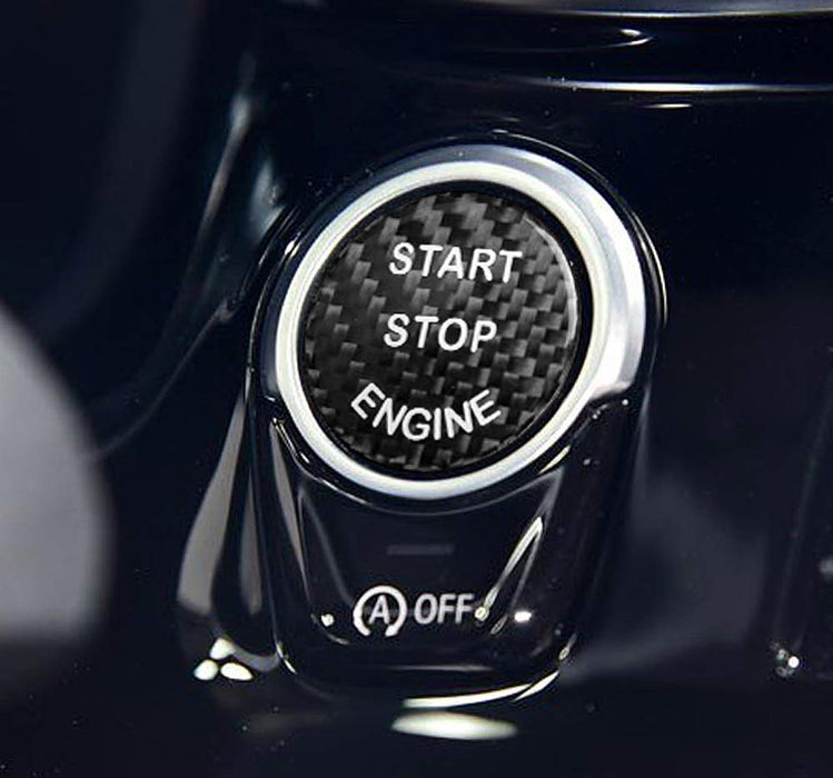 Black Carbon Fiber Engine Push Start Button Cover For BMW 1 2 3 4 5 7 X Series