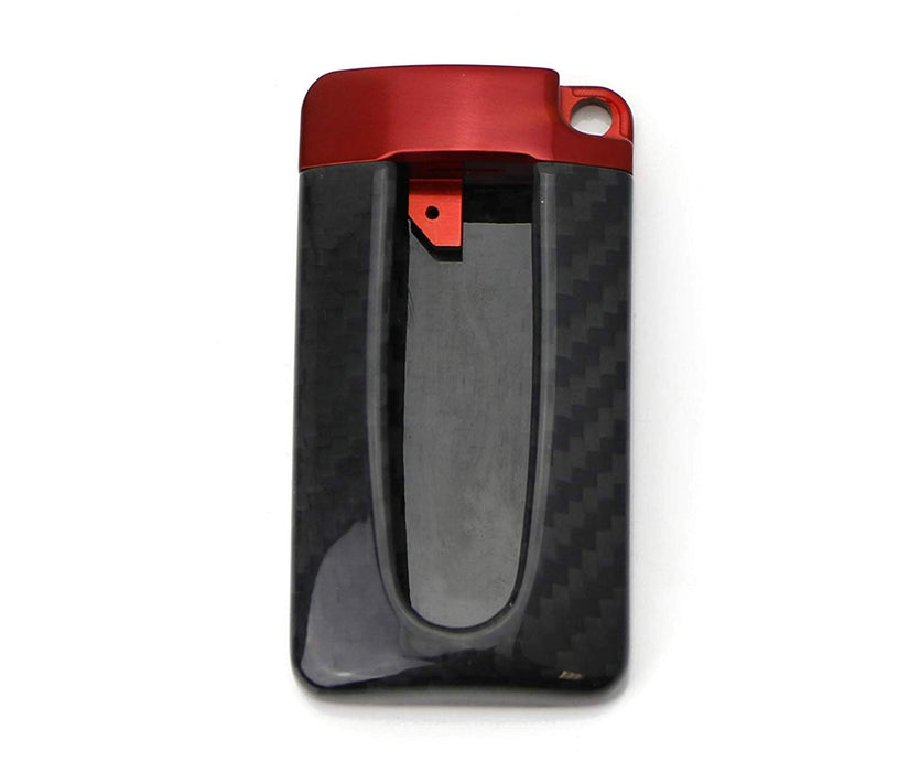 Carbon Fiber GTR Style Key Fob Cover Case w/Red For Nissan Infiniti Oval Remote