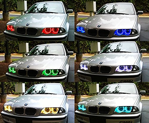 RGB LED Angel Eye Lighting Kit w/ Remote For BMW E36 E46 E38 E39 3 5 7 —  iJDMTOY.com